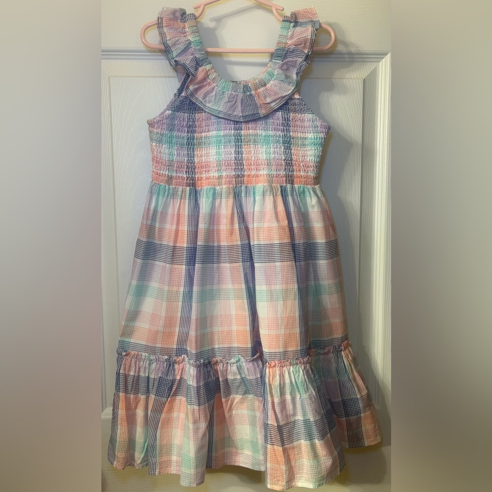 Plaid Ruffle Kids Dress
